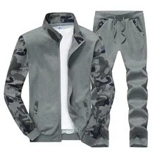 New Spring Camouflage Tracksuit Mens Set Sportswear 2 Piece Set Sporting Suit Jacket+pant Plus Size 4XL Men Clothes Track Suit