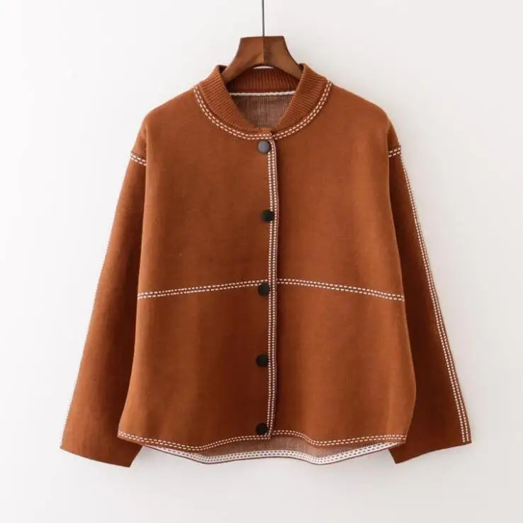 

2018 Spring Autumn Sweater O Neck Cardigan Fashion Female Women Winter Full Sleeve Flat Knitted