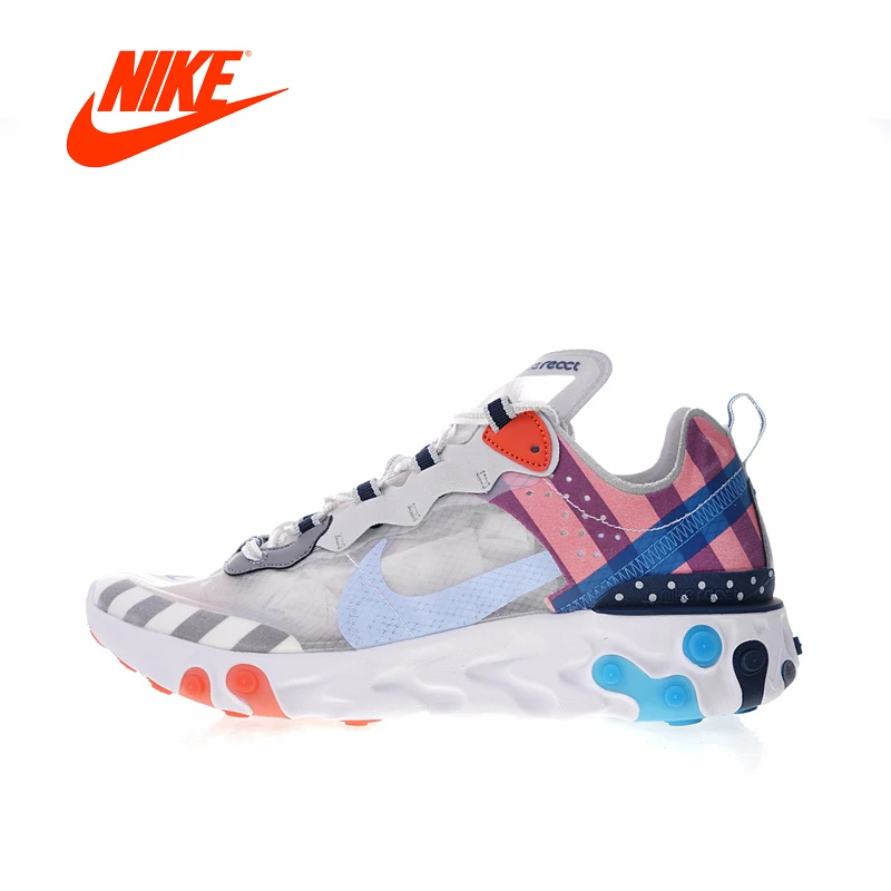 

Original New Arrival Authentic Nike Upcoming React Element 87 x Parra Men's Running Shoes Sport Sneakers Good Quality AQ3057-100