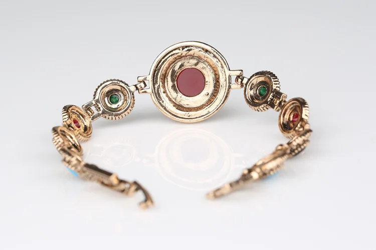Индийские ювелирные изделия, горячая новинка, модные браслеты для женщин, круглые, 7 цветов, полимерный золотой браслет, любовь, кристалл, подарок