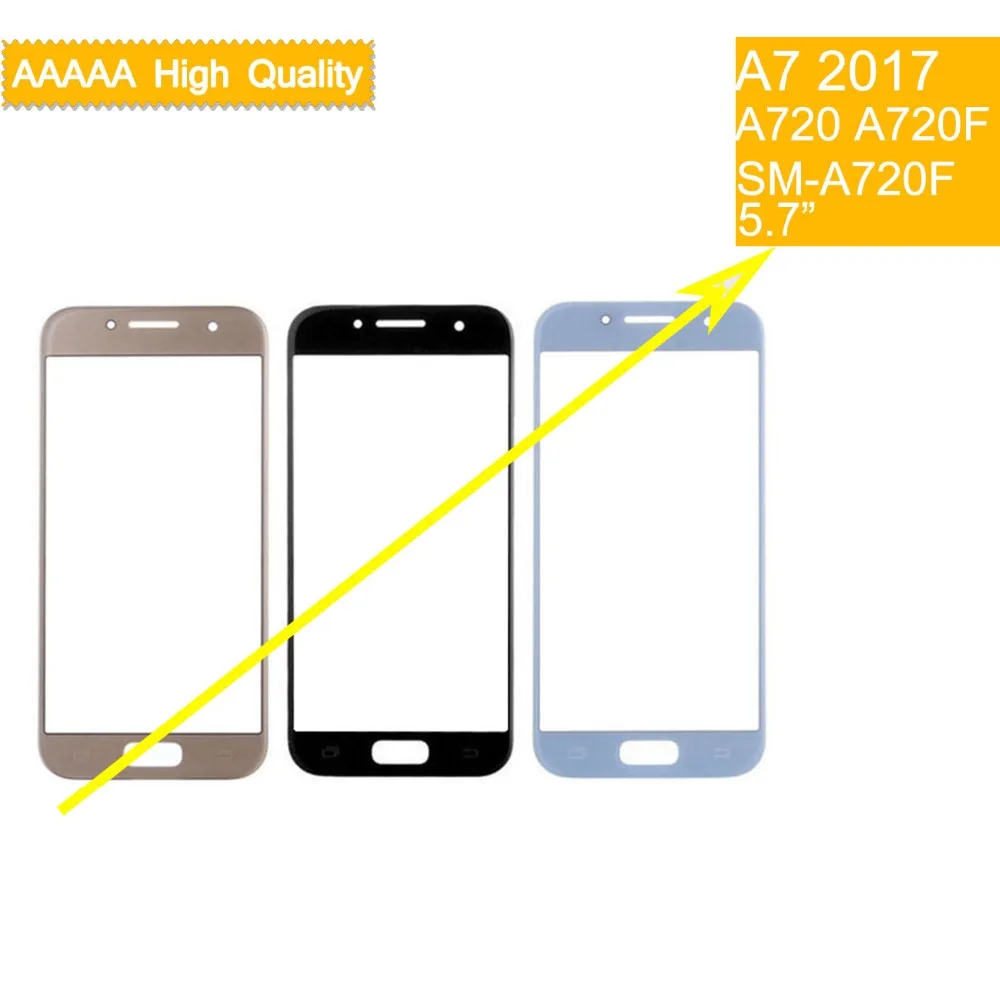 Сенсорный экран для Samsung Galaxy A7 A720 A720M SM-A720F A720F A720F/DS сенсорный экран передняя панель стеклянная линза передняя внешняя ЖК-дисплей