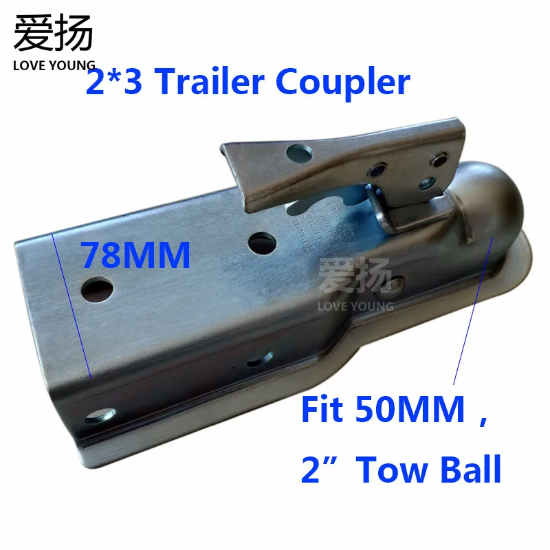 

Galvanized Steel Fit 50mm/2" Tow Ball Hitch Trailer Coupler