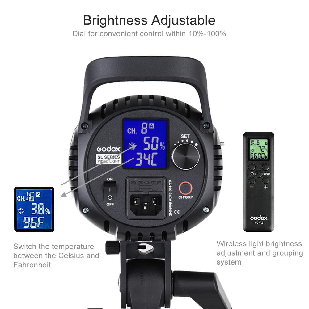 Godox SL 60W LED видео свет 5600K белая версия непрерывный Bowens крепление для студии запись