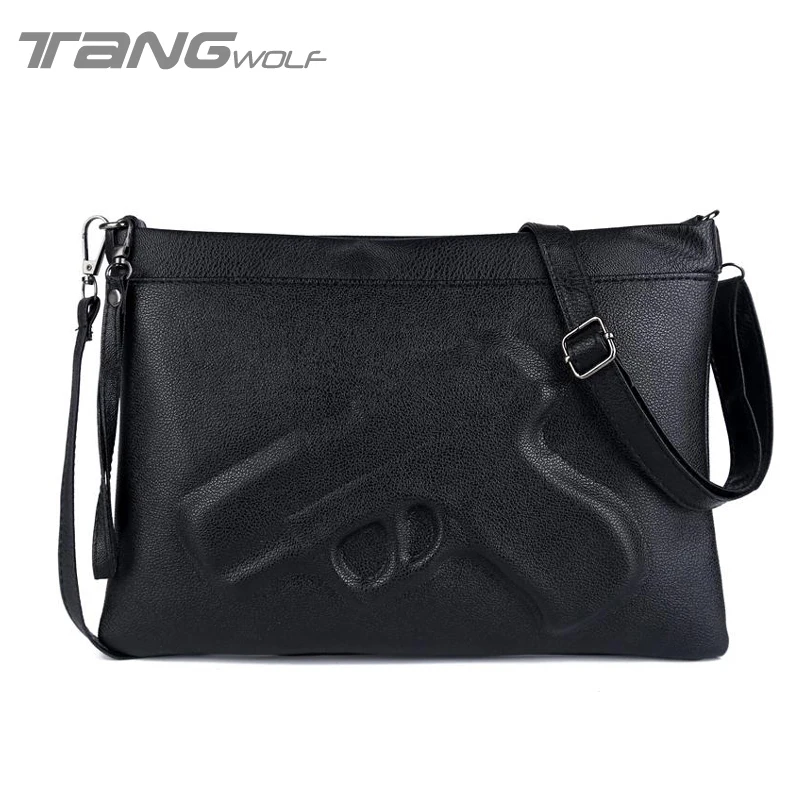  2016 New Vintage Designer Women's handbags Shoulder Messenger Bag 3d gun Clutch PU Leather Pistol Bag Chain Ladies Crossbody Bag 