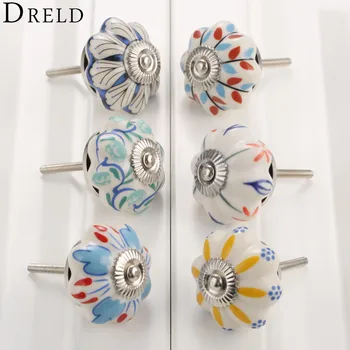 

DRELD 40mm Furniture Handle Ceramic Drawer Cabinet Knobs and Handles Knobs Door Cupboard Kitchen Pull Handles Furniture Hardware