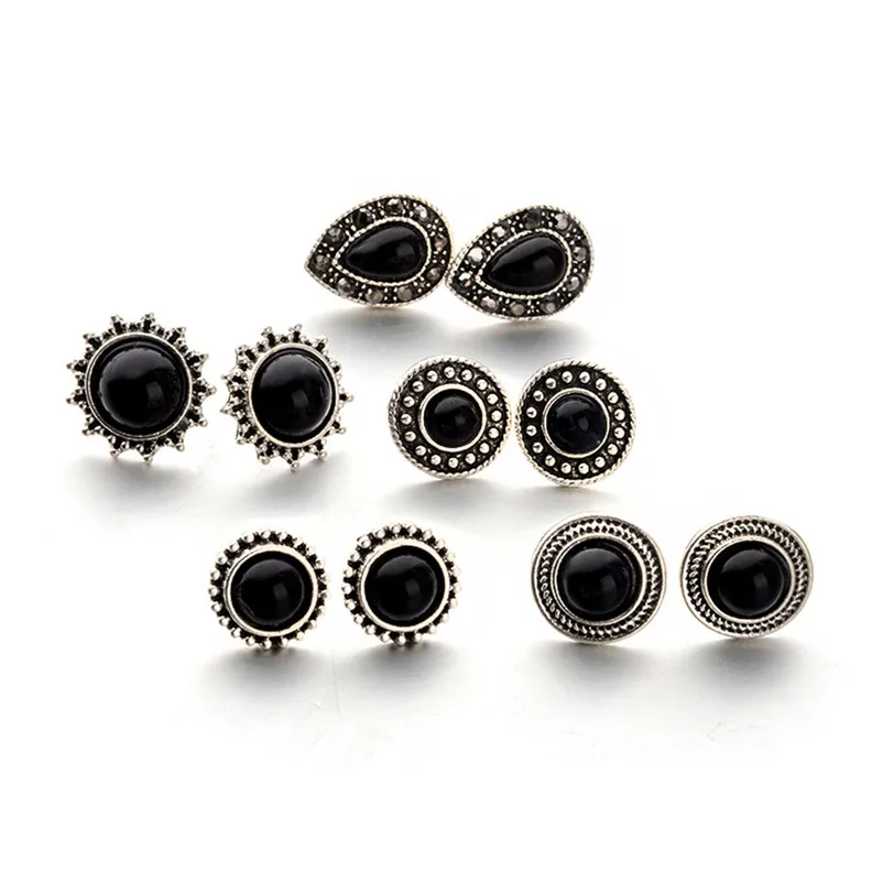 2018 Fashion earrings for women Bohemia Women Retro Silver Ear Clip Stud Earrings Jewelry for gift Brincos Bijoux Femme J06#N (12)