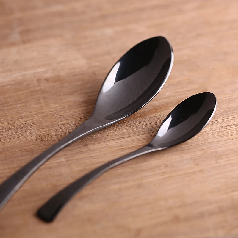 Набор столовых приборов из нержавеющей стали 4 шт./компл.|black cutlery set|dinnerware settableware set