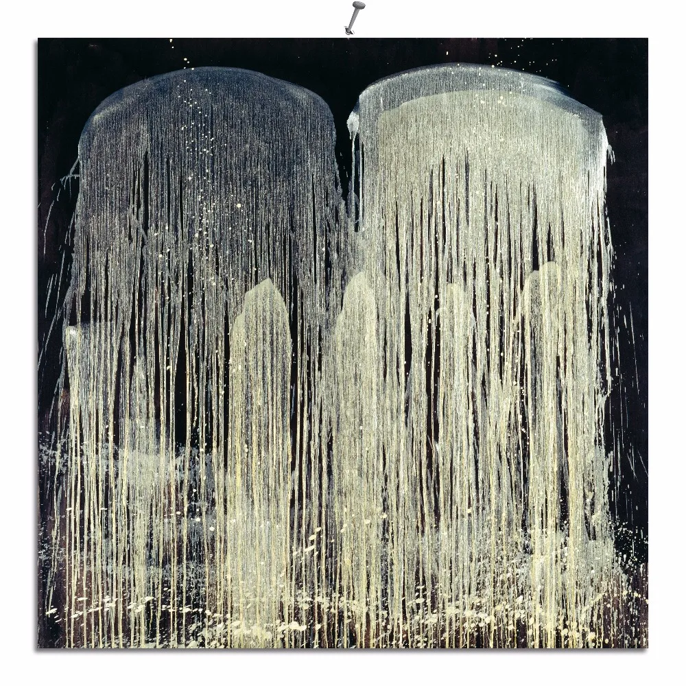 Sore Pat Steir 1990 Air Terjun Ganda Untuk Sederhana Kanvas Seni Cetak Lukisan Poster Dinding Gambar Jpg