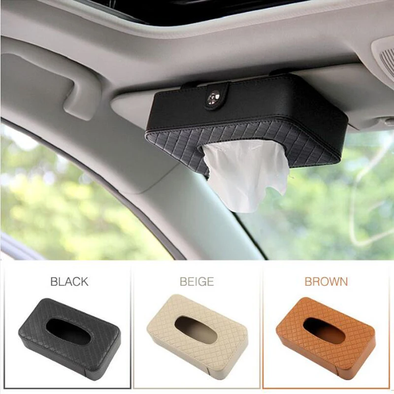 

Car Tissue Box visor type PU leather car tissue box napkin holder car tissue holder car seat box Auto Accessories Sun Visor Type