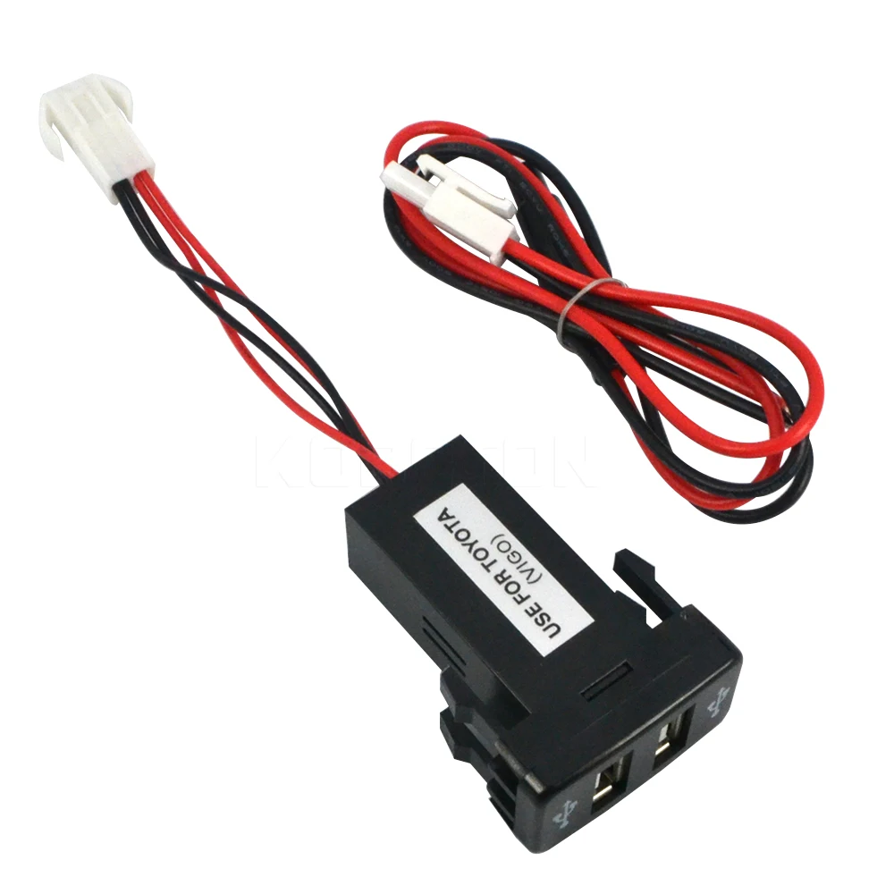 Kebidu 12V~ 24V до 5 V/2.1A устройство для автомобиля с двумя портами USB Зарядное устройство 2-Порты и разъёмы USB 2,0 для автомобиля, мотоцикла, Мощность преобразователь для TOYOTA Newes