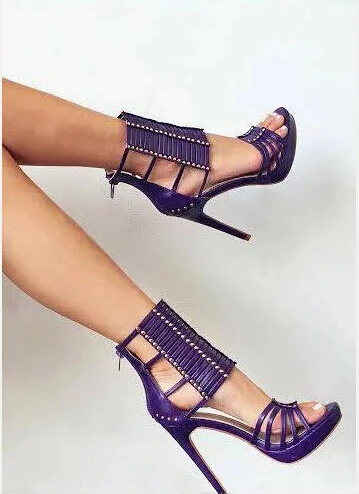 purple gladiator sandals