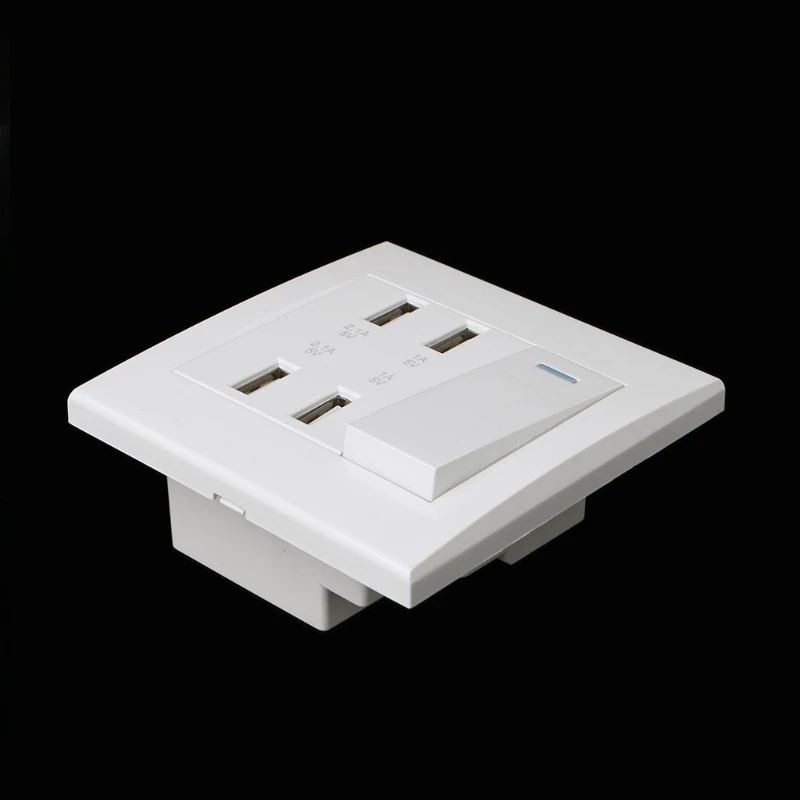 Розетка настенная с 4 USB портами на 10 А|Электрические розетки| |