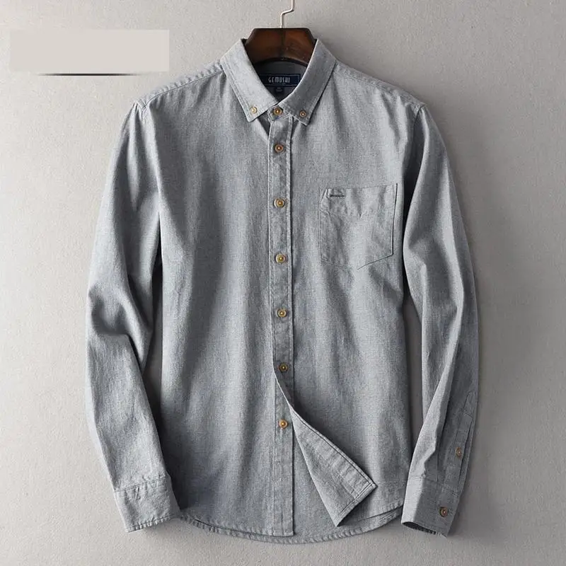 

New Arrival Autumn Men's Pure Color Leisure Shirt High Quality Cotton Handsome Thick Warm Male Clothing Super Plus Size M-6XL