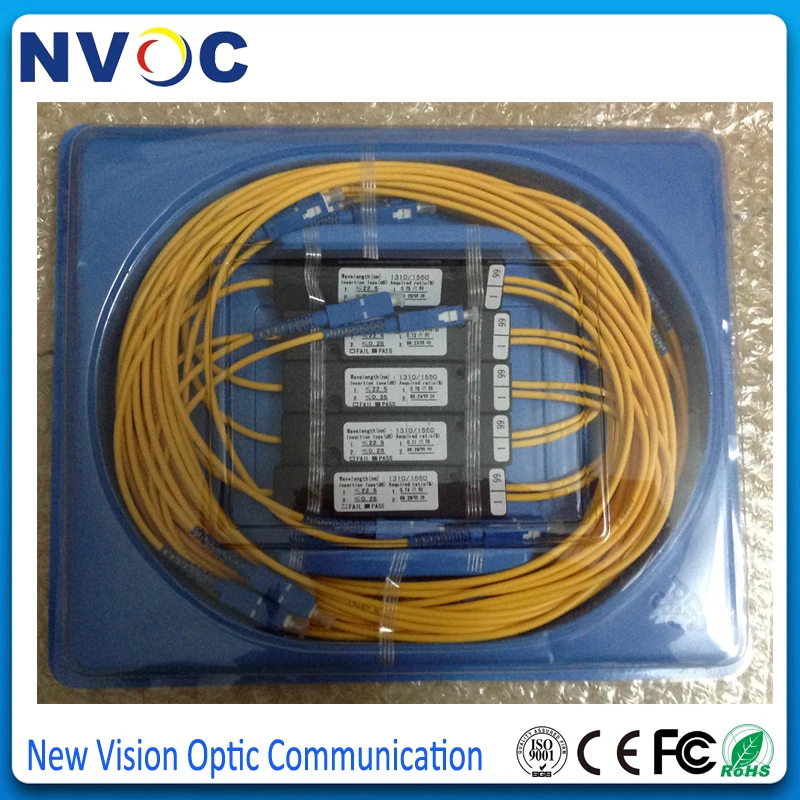 8Pcs/Lot 1/99 1310/1550nm Dual Window 1:99 Ratio SC/UPC ABS Box Type 90*20*10 1x2 FBT Fiber Coupler 1*2 FIber Optic Splitter | Мобильные