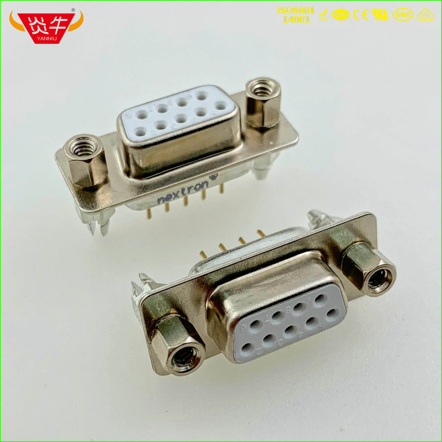 DP 9P с фланцем REVETS RS232 гнездом 9PIN PCB разъем D SUB серии женский позолоченный 3Au