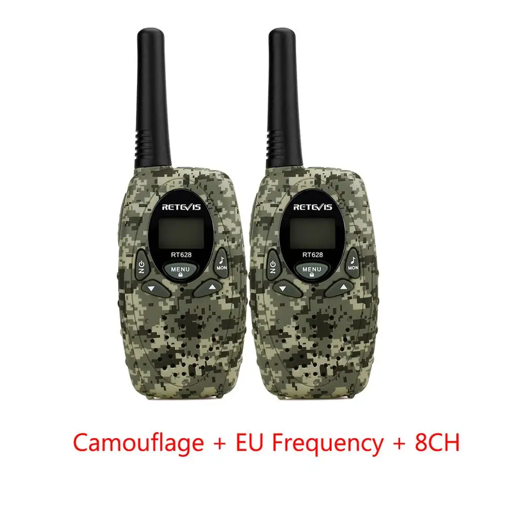 2 шт. мини двухстороннее Радио рация для детей Retevis RT628 PMR446 PMR радио/FRS/GMRS портативные любительские радиоприемники игрушка рация - Цвет: Camouflage EU