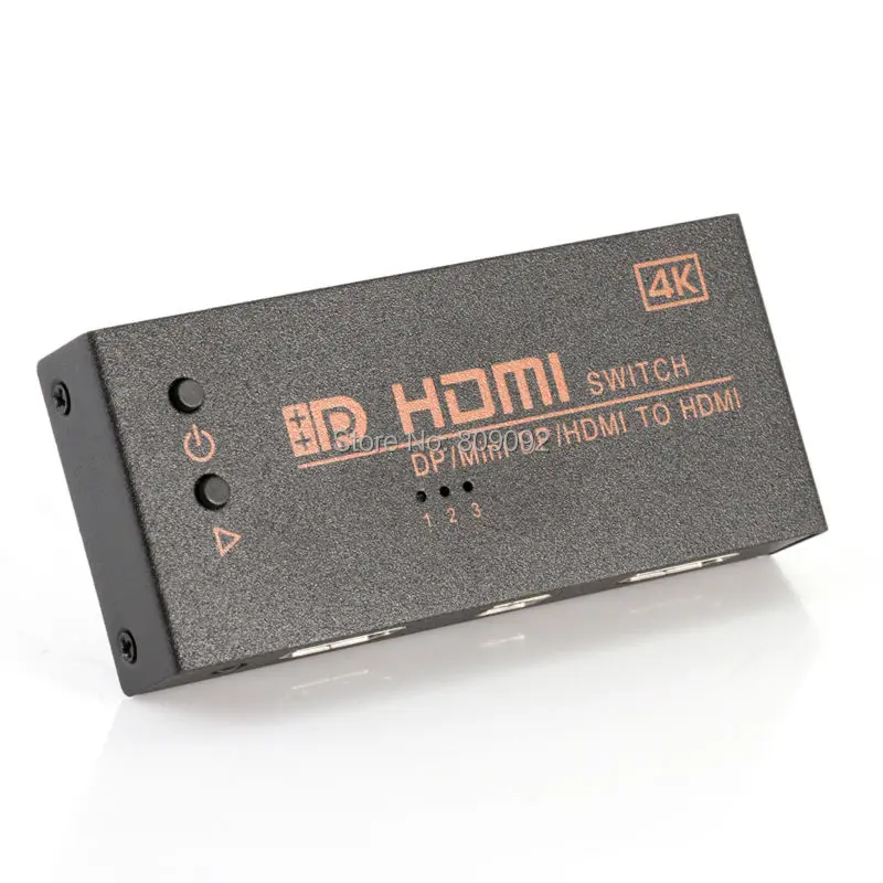 4k 3D Mini HDMI+ Mini DP+ DP 3 в 1 переключатель 3 в 1 выход HDMI дистрибьютор разветвитель для HDTV PS3 xbox/PC ноутбука