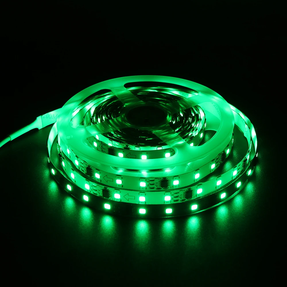 buy DC12V 3Row 2835 Dream color 5M led strip 180Led M Non waterproof led tape light With DC connetor Full Color Auto changeable 45