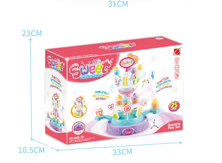 Новый 25 шт. детская акустооптического роторная конфеты, Мороженое мини конфеты автомобиль, для девочек Мороженое Супермаркет игрушки