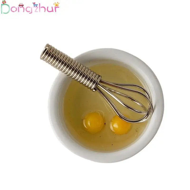 

1:12 Scene Model Doll House Accessories Mini Manual Egg Plate With Whisk Simulation Dollhouse Kitchen Food Model Toys