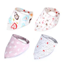 4 шт./компл. детские нагрудники бандана хлопок двойные слои на подтяжках для маленьких мальчиков и девочек Треугольники нагрудники банданы для полотенца