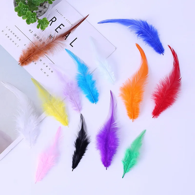 

Natural Pheasant Feathers Plumes Multicolor 10-15cm Chicken Feather Plume for DIY Wedding Jewelry Craft Home Decoration 50pcs