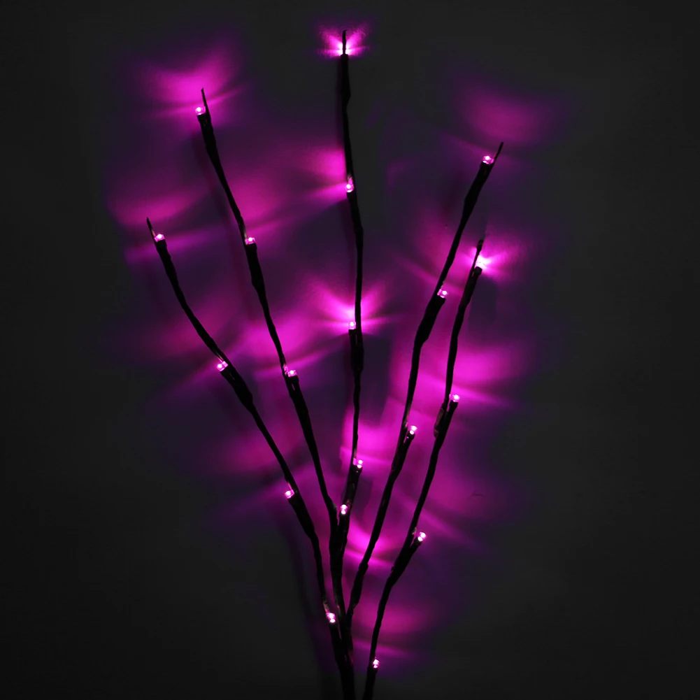 20 светодиодов светильник "ветви ивы" Цветочные огни для отдыха дома рождественской вечеринки украшения сада AA на батарейках ветка дерева огни - Испускаемый цвет: Розовый