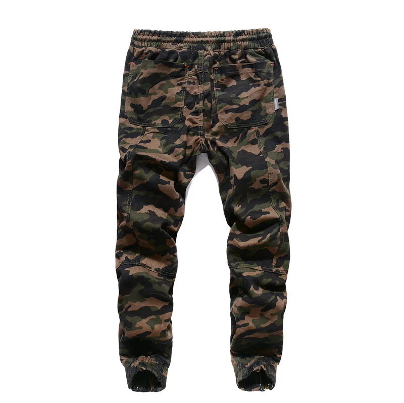 Американский уличный стиль Модные для мужчин's джинсовые тренировочные штаны брюки для девочек камуфляж штаны-карго мужчин Военная