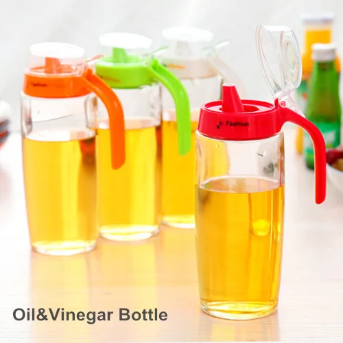 500ml Glass oil vinegar bottle Oiler Sauce Seasoning pot container