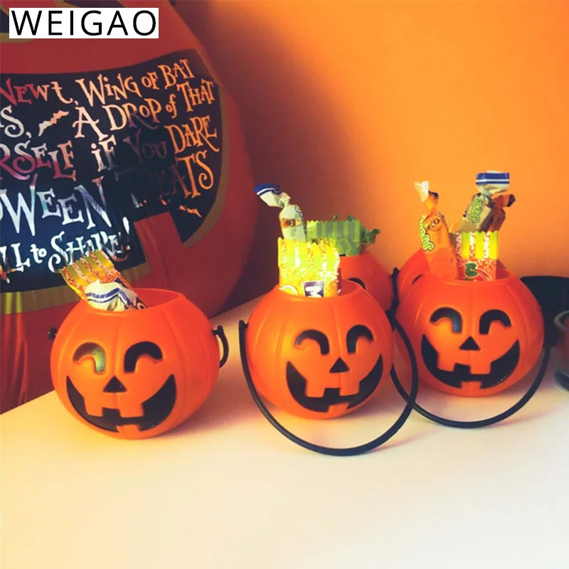 WEIGAO 5 шт. украшение на празднование Хэллоуина тыква сумка трюк или лечение конфеты коробка для лечения сумки для детей счастливый Хэллоуин