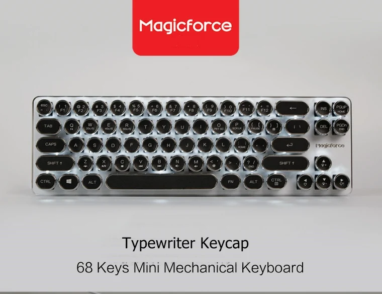 Проводная Механическая клавиатура Magicforce Mini 68 клавиш винтажная машинка для