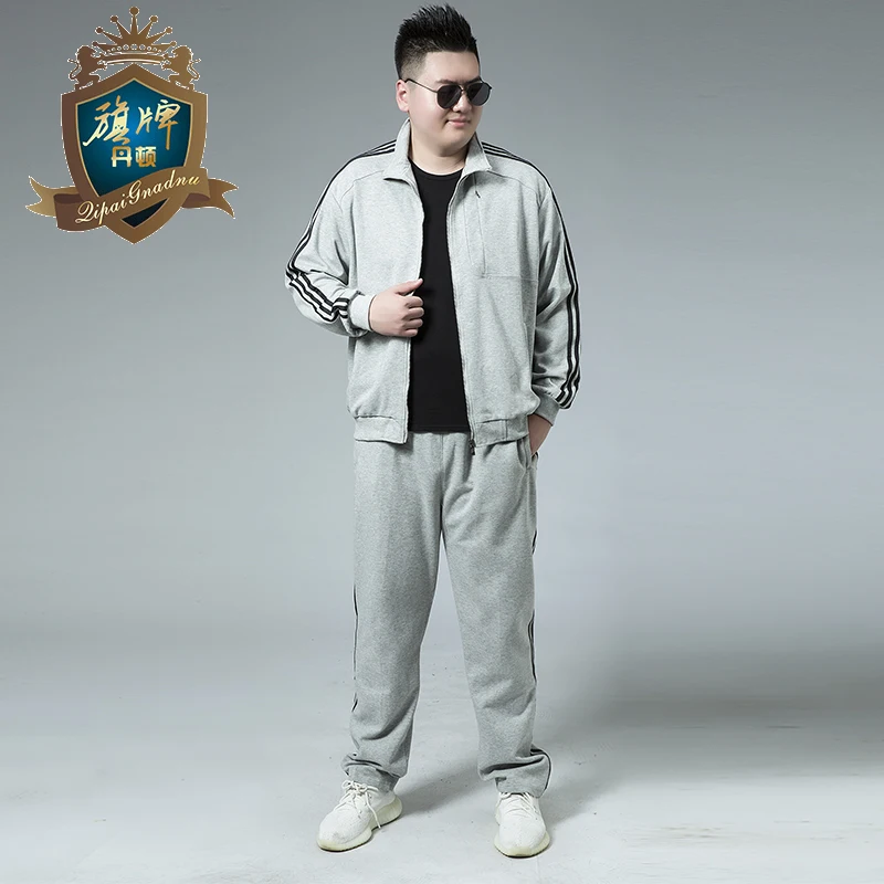 2018 Men Tracksuits Outwear Hoodies Zipper Sportwear Sets Male Sweatshirts Cardigan Men Set Clothing+Pants plus size 8XL-XL