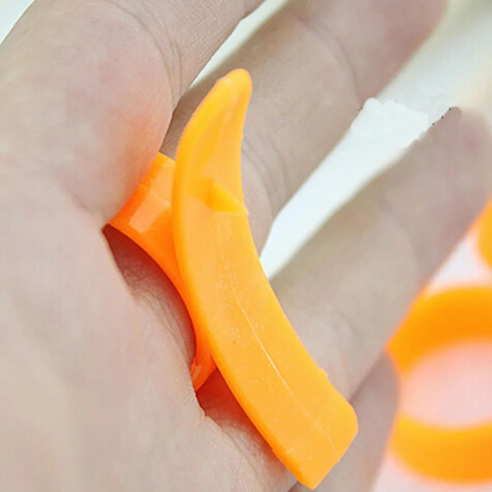 10 шт. инструмент для фруктов Креативные кухонные гаджеты пластиковый оранжевый инструмент для очистки с кольцом открытым оранжевым Овощечистка пальчикового типа Cleverly