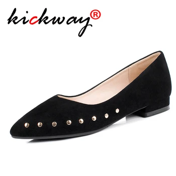 

2019 Spring and Aummer New Retro Women Flat Shoes Tartan Design Pointed Toe Metal Button Flat Loafer Zapatillas Mujer Size 34-43