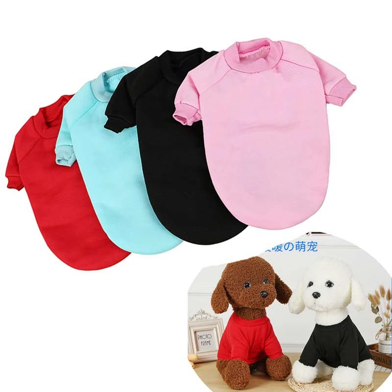 

AHUAPET Jumpsuit Sweatshirt Dog Fleece Hoodie French Bulldog Solid Color Winter Overalls For Dogs Winter Overalls For Cloth E