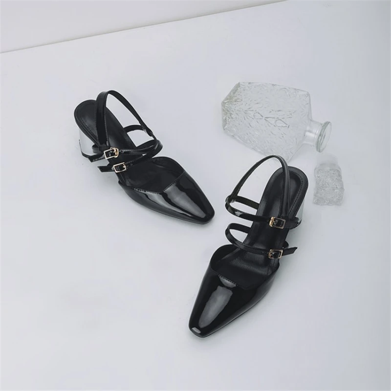 MSSTOR Buckle Strap Ladies Pumps Party Genuine Leather Yellow Fashion Summer High Heels Shoes Women Square Toe Women Sandals MSSTOR Buckle Strap Ladies Pumps Party Genuine Leather Yellow Fashion Summer High Heels Shoes Women Square Toe Women Sandals