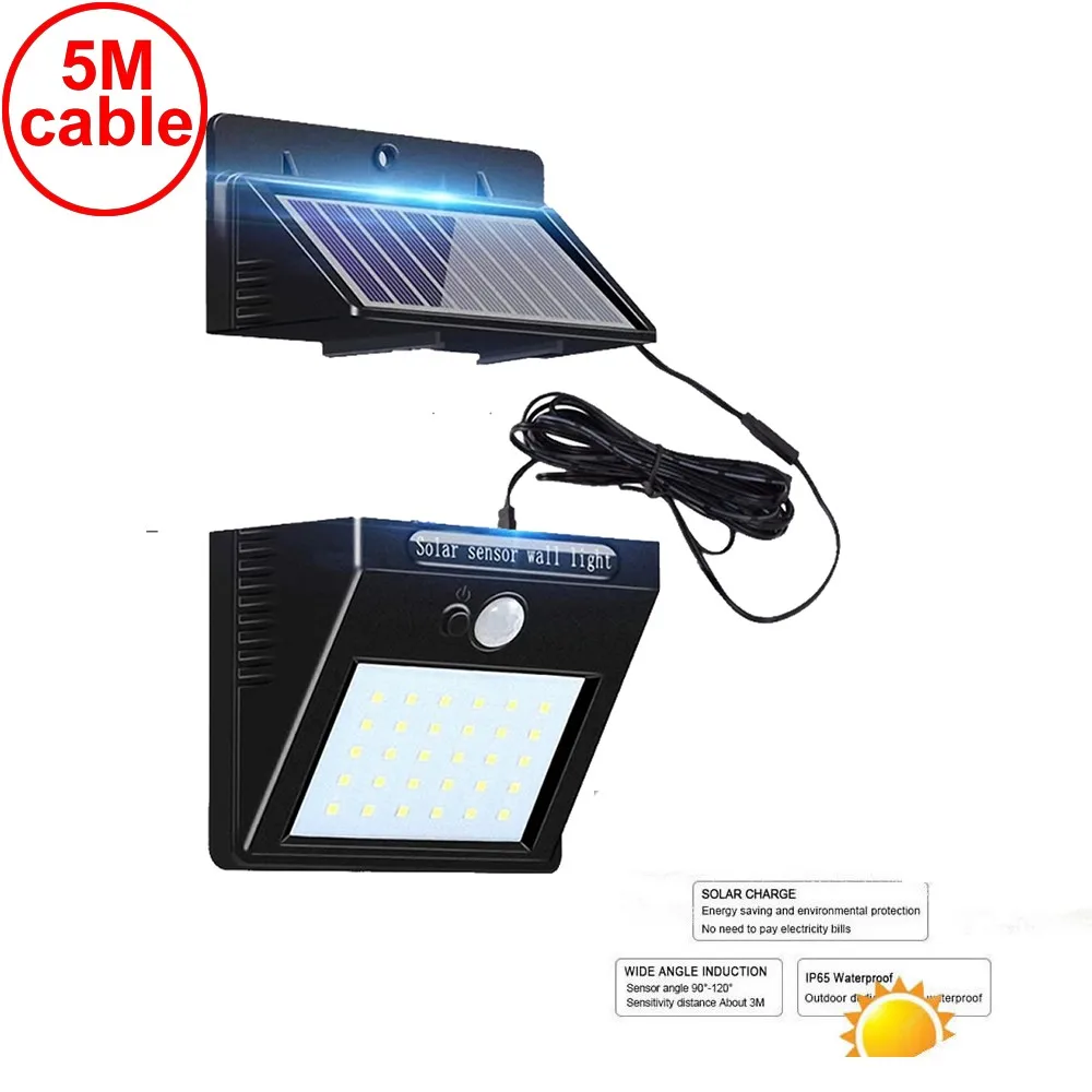 

30 leds solar light split panel bulb strips led lamp constant light 4 hours for wall patio lantern security emergency deck fence
