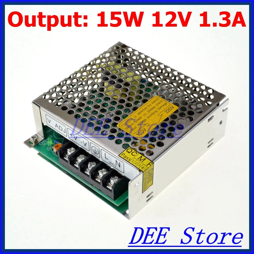 

leds-mall LED-15 Led driver 15W 12V 1.3A Single Output Adjustable Switching power supply for LED Strip light AC-DC Converter