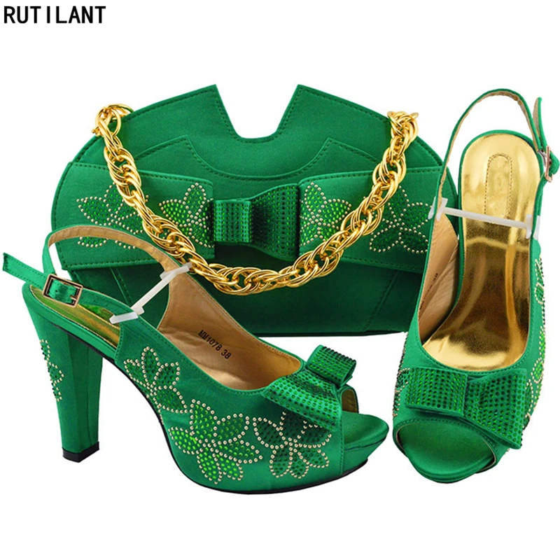 

Plus Size Shoes Women Heel Italian Shoe and Bag Set for Party In Women Luxury Shoes Women Designers Nigerian Women Party Pumps