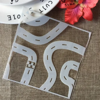 

5" Road Way Path DIY Layering Stencils Wall Painting Scrapbook Coloring Embossing Album Decorative Paper Card Template