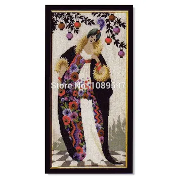 

Fishxx Cross-Stitch,Col113-3 portrait queen[season] Courtyard walking 14ct kit