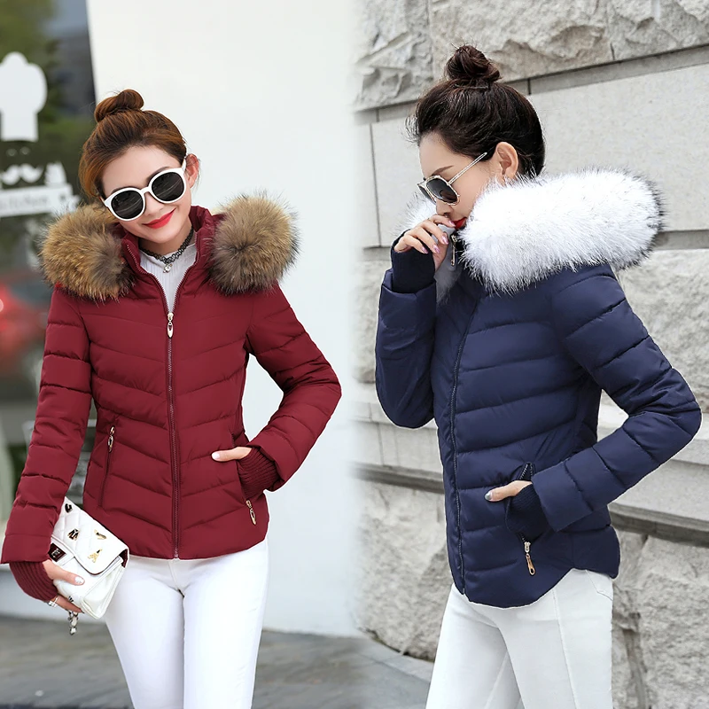 Парка женская с капюшоном и большим меховым воротником|women winter coat|women fashion coatfashion