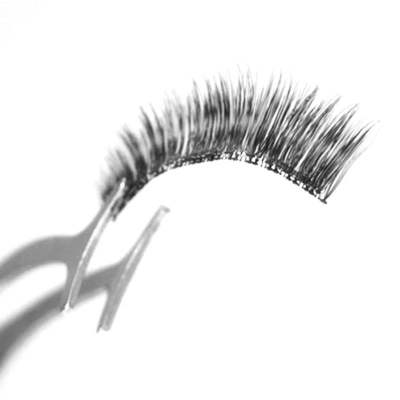 

3 part Magnetic False Eyelashes Extension Private Label No Glue 3D Magnet Lashes Natural Hair Thick Fake Eyelash 4 pcs /set