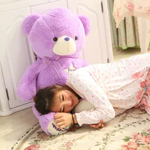 80 см плюшевый медведь сиреневого цвета плюшевая игрушка, кукла, подушка, подарок на день рождения b9052