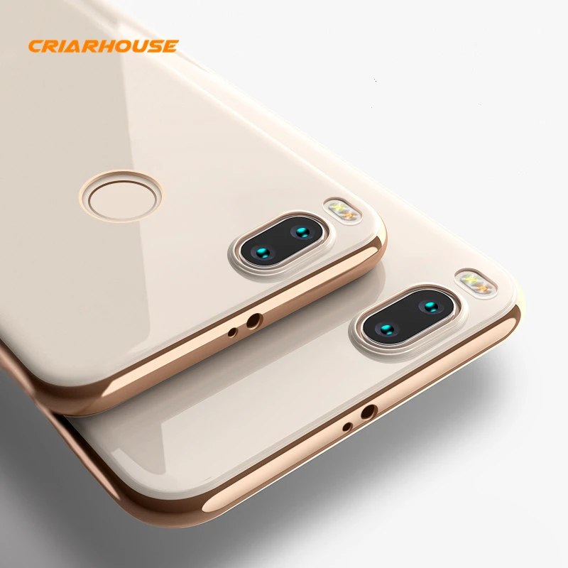 

Gold Plating Transparent TPU Soft Silicone Phone Back Case Cover For Xiaomi Mi A1 Mix Max 2 Redmi Note 4 4x 3 3s 4A Cases