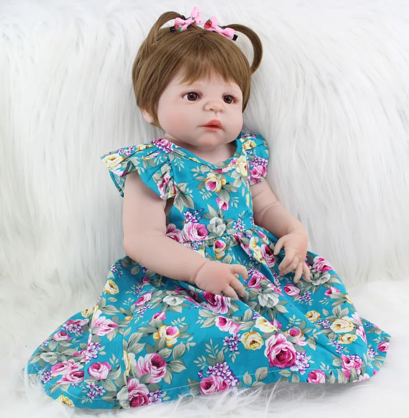 55 см полностью силиконовая кукла Reborn Girl Baby Doll игрушки Реалистичные 22 дюйма новорожденная принцесса малыш кукла подарок на день рождения