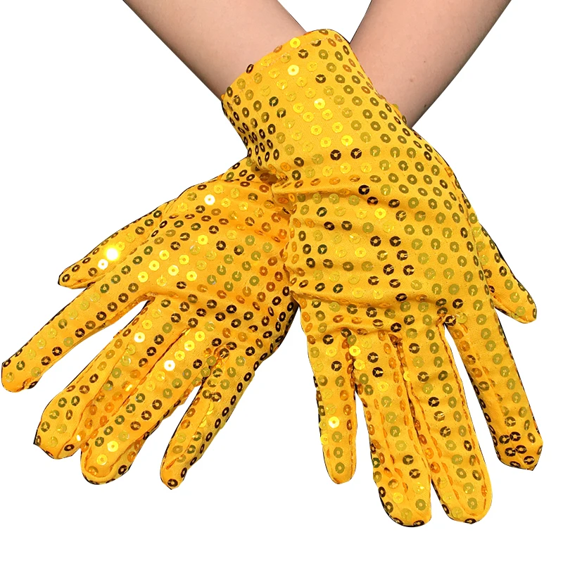 8 Colors Fashion Boys Girls Men Women Bling Bling Performance Gloves Sequin Dance Gloves Stage Effect Shining Mittens