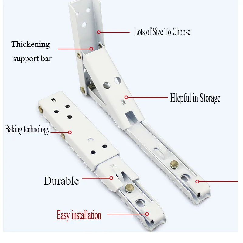 2 упаковки 8-20 дюймов белый треугольник складной Угловой Кронштейн Регулируемый Настенный Прочный подшипник полка Кронштейн DIY домашний стол скамья