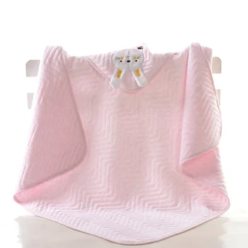 

2019 Spring New Cotton Newborn Bag Cartoon Cartoon Cotton Baby Holding Thin Section Solid Color Embossing Baby Blanket