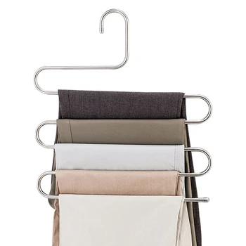 

5 Layers S Shape MultiFunctional Clothes Hangers Pants Storage Hangers Cloth Rack Multilayer Storage Cloth Hanger